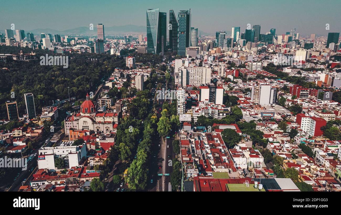 Drone View From Paseo de la Reforma, Mexico City Stock Photo - Alamy