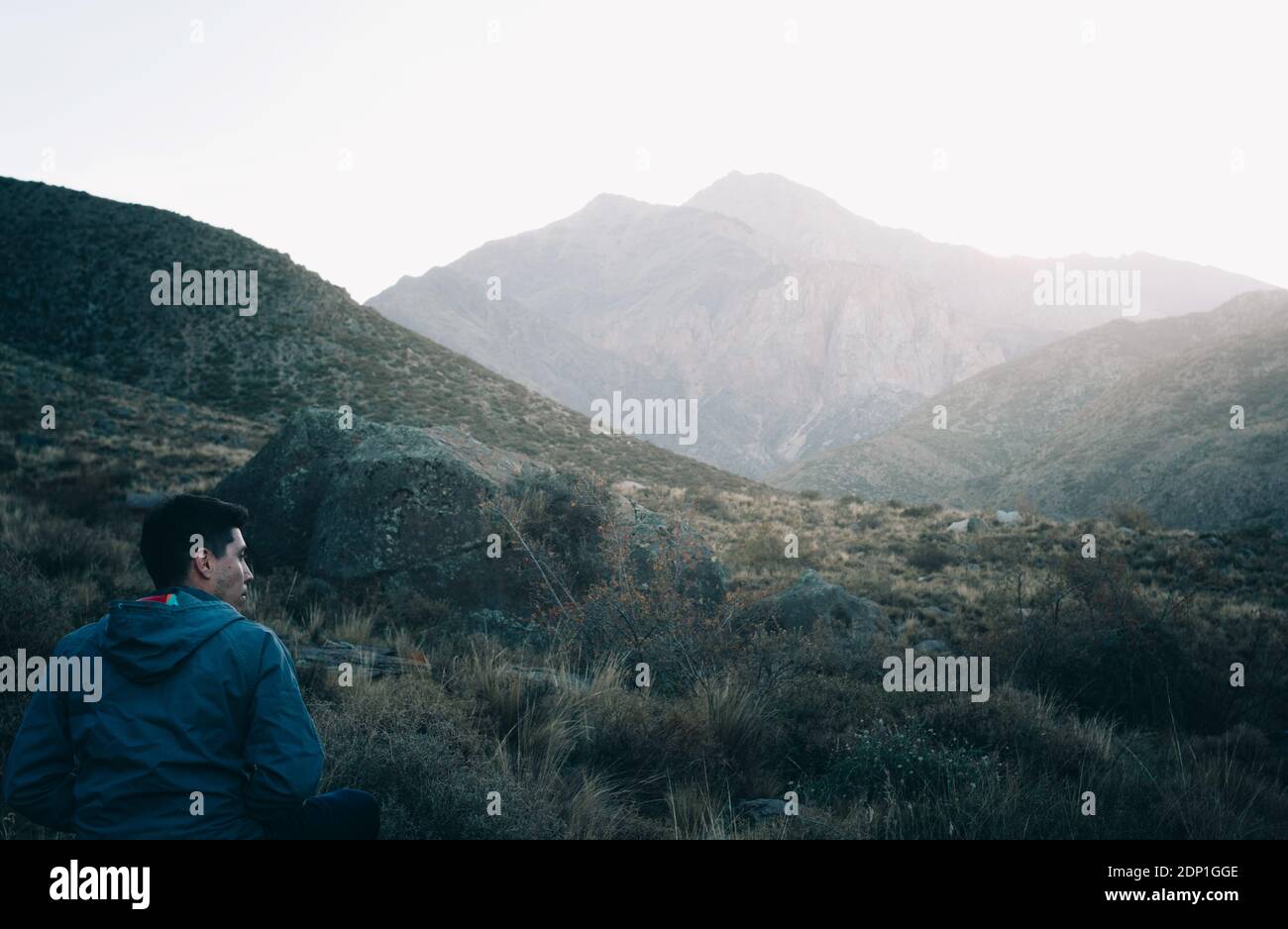 Hispanic young man trekking hi-res stock photography and images - Alamy