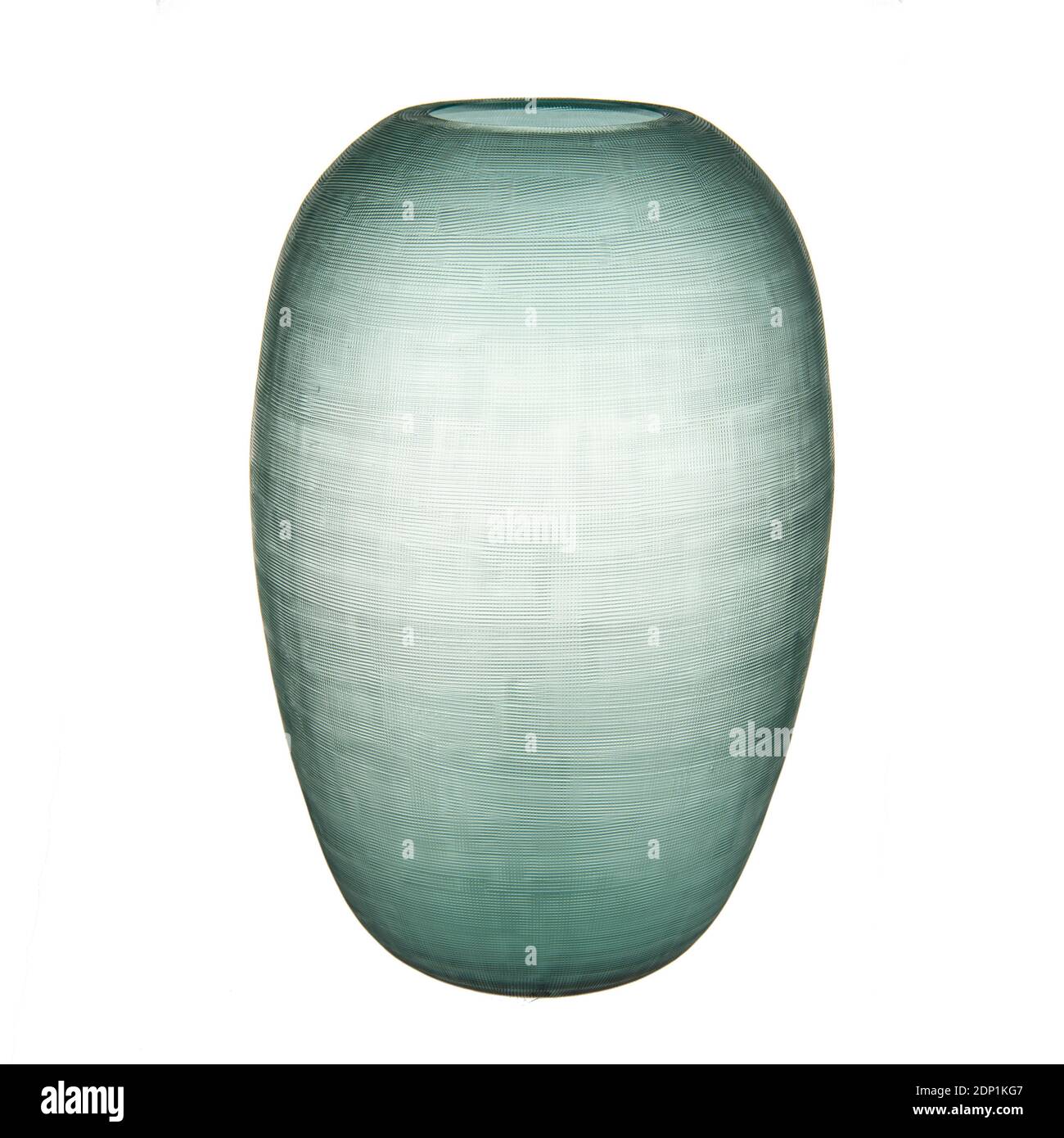 decorative colored glass vase on white background isolated Stock Photo