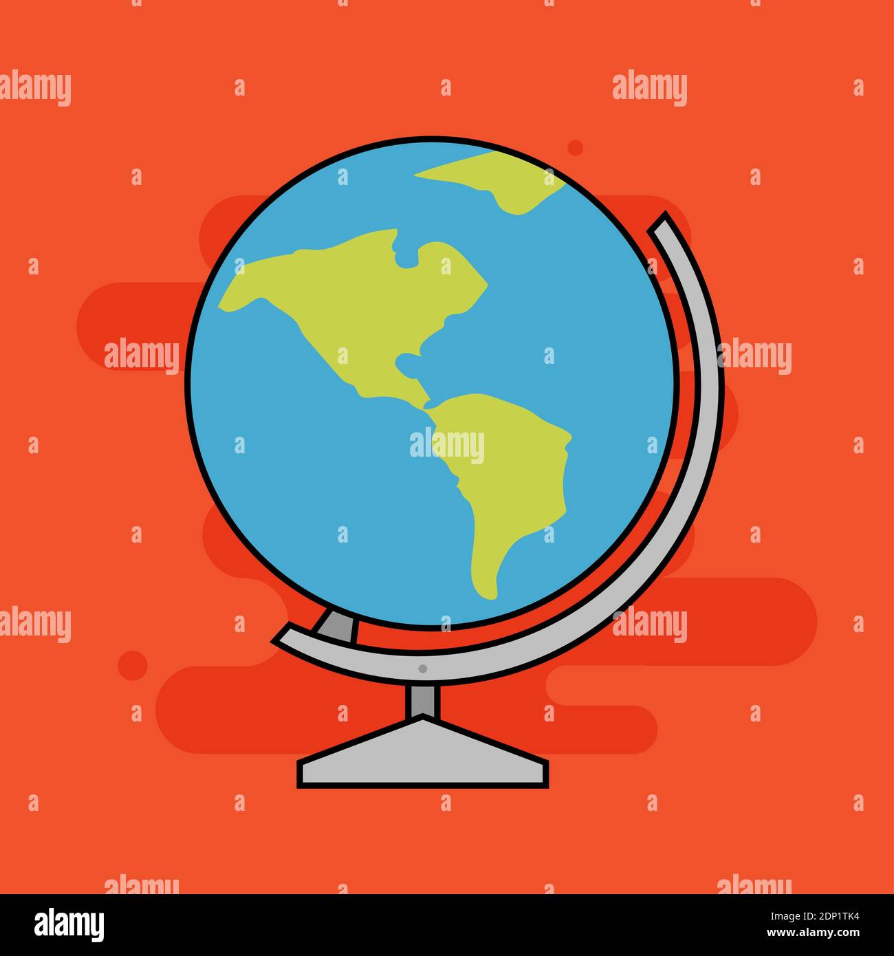 World map back to school tool picture icon - Vector Stock Vector