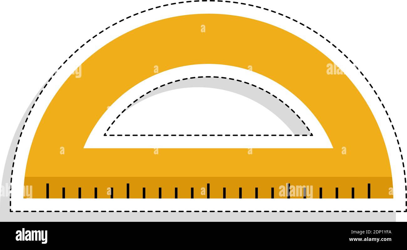 Isolated ruler tool back to school sticker- Vector Stock Vector