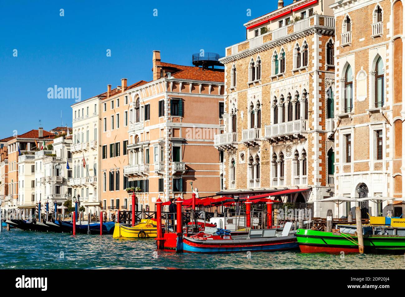 A Colourful Scene On The Grand Canal, Venice, Italy. Stock Photo