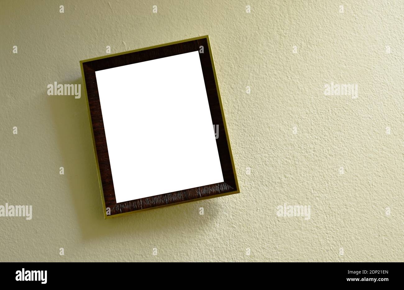 wooden picture frame on white background Stock Photo - Alamy