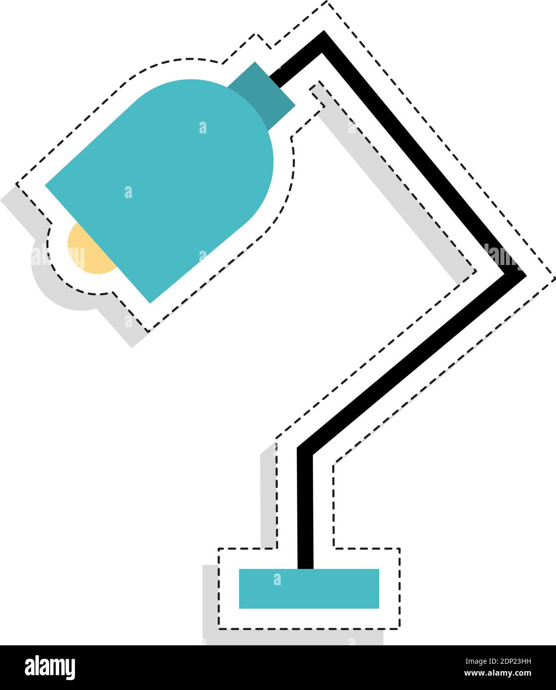 Isolated lamp tool back to school sticker- Vector Stock Vector