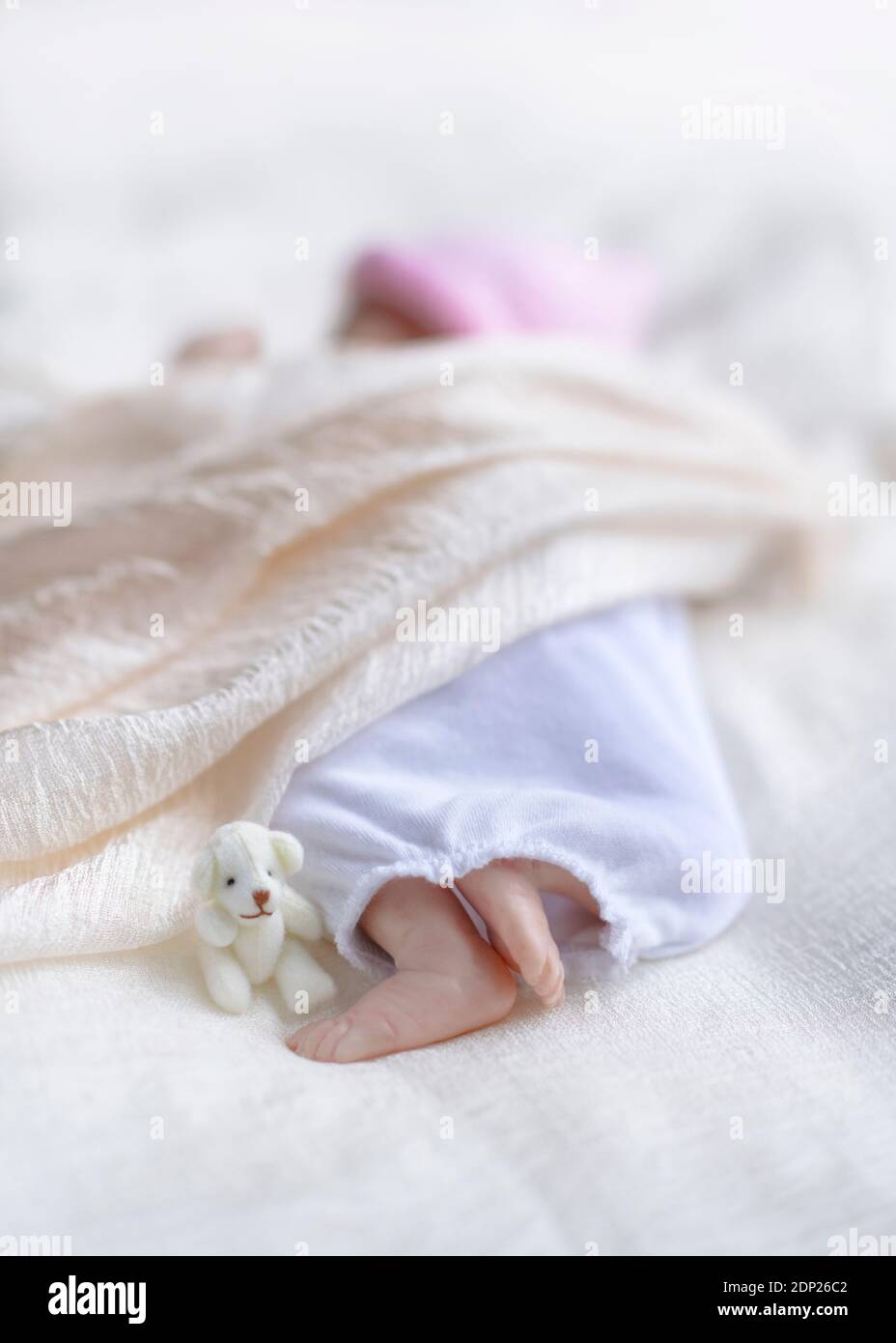 Premature Reborn Doll Shot To Represent Premature Baby And Cot Death Syndrome Vertical Image For Copy Space And Text Stock Photo Alamy