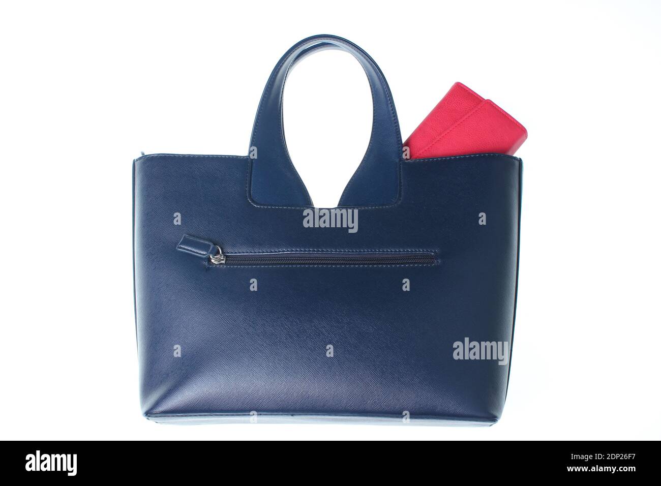 Purse in a leather bag isolated on white background Stock Photo - Alamy