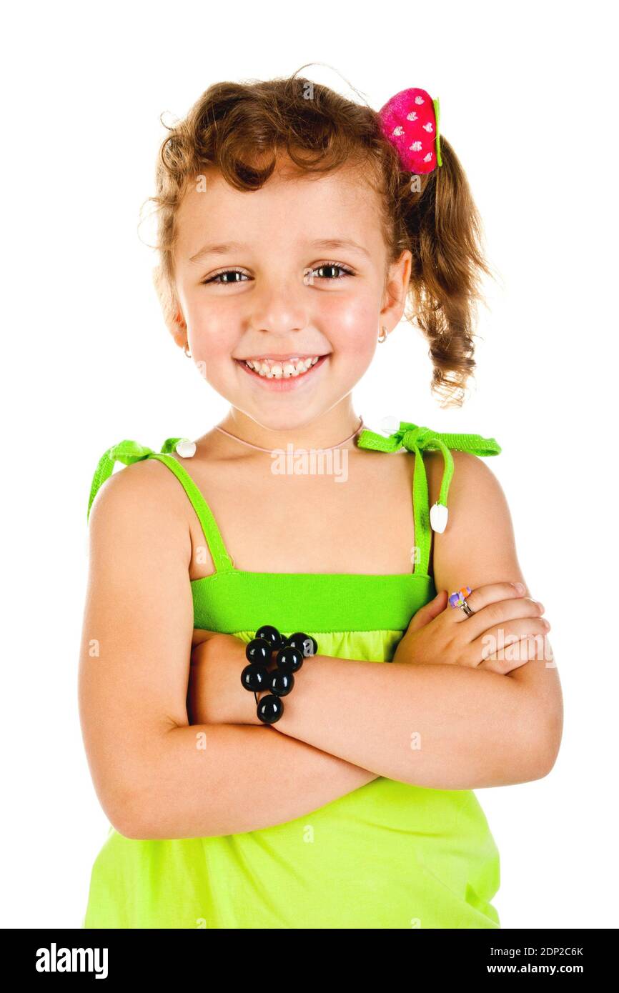 little girl portrait isolated on a white background Stock Photo - Alamy