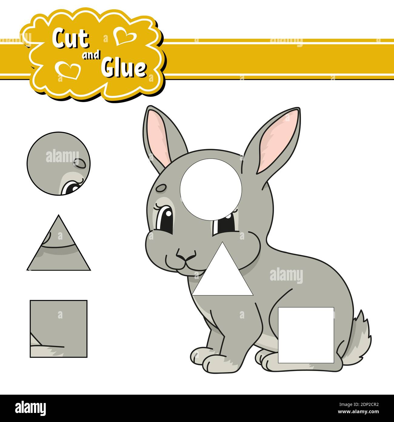 Cut and glue. Education developing worksheet. Activity page. Game for