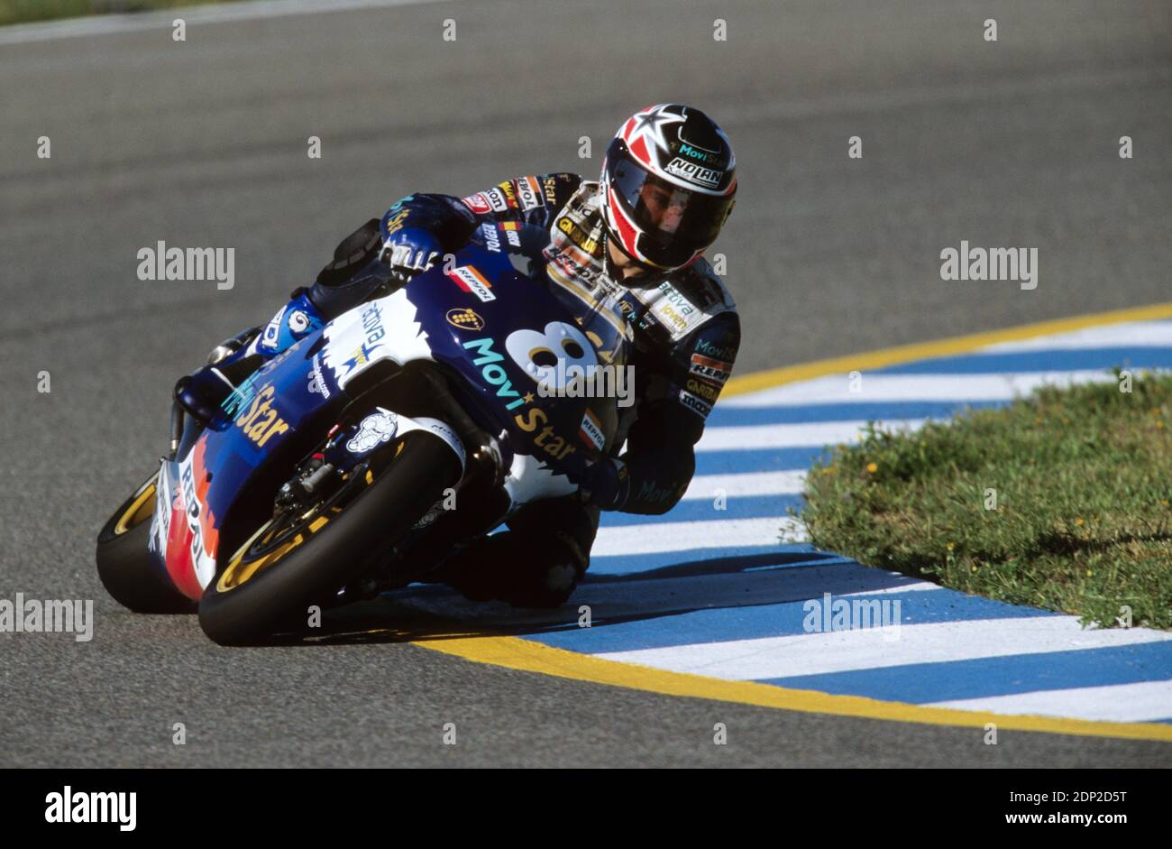 Carlos Checa (SP),Honda 500 Spain GP Moto 500, Jerez 1998 Stock Photo