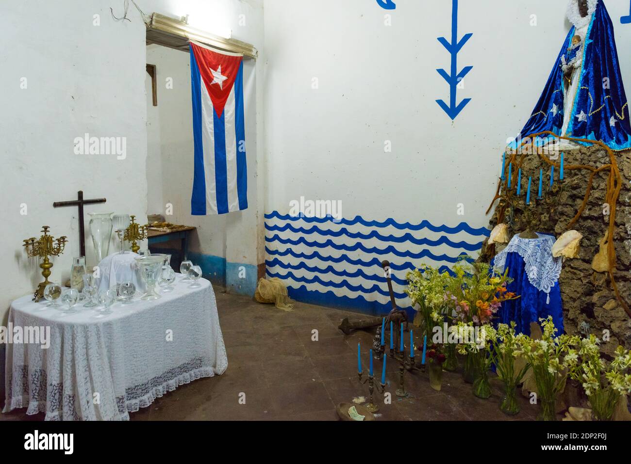 Santera Religion Altar, Santiago Cuba Stock Photo