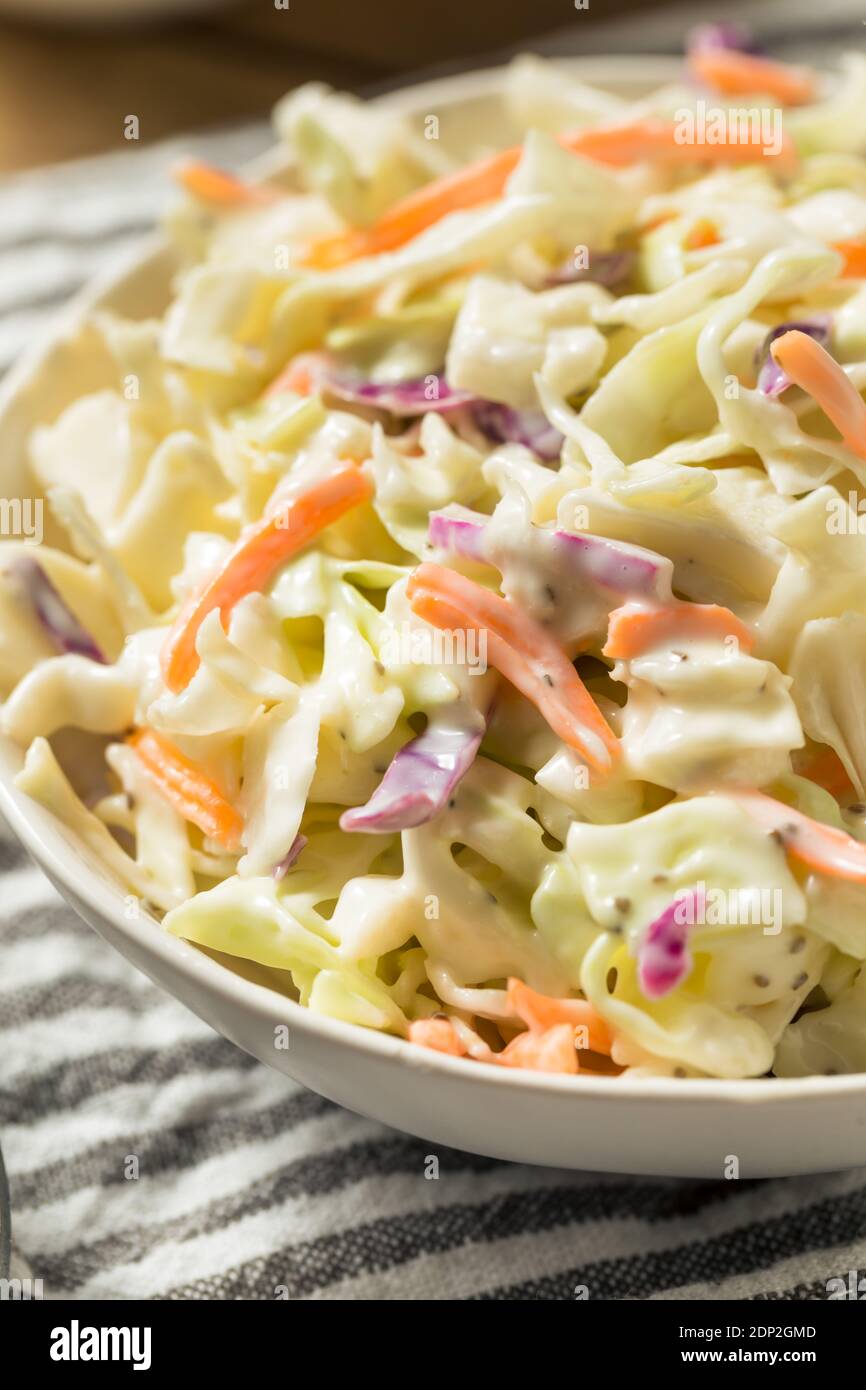 Homemade Creamy Cabbage Coleslaw with Mayo and Carrots Stock Photo Alamy