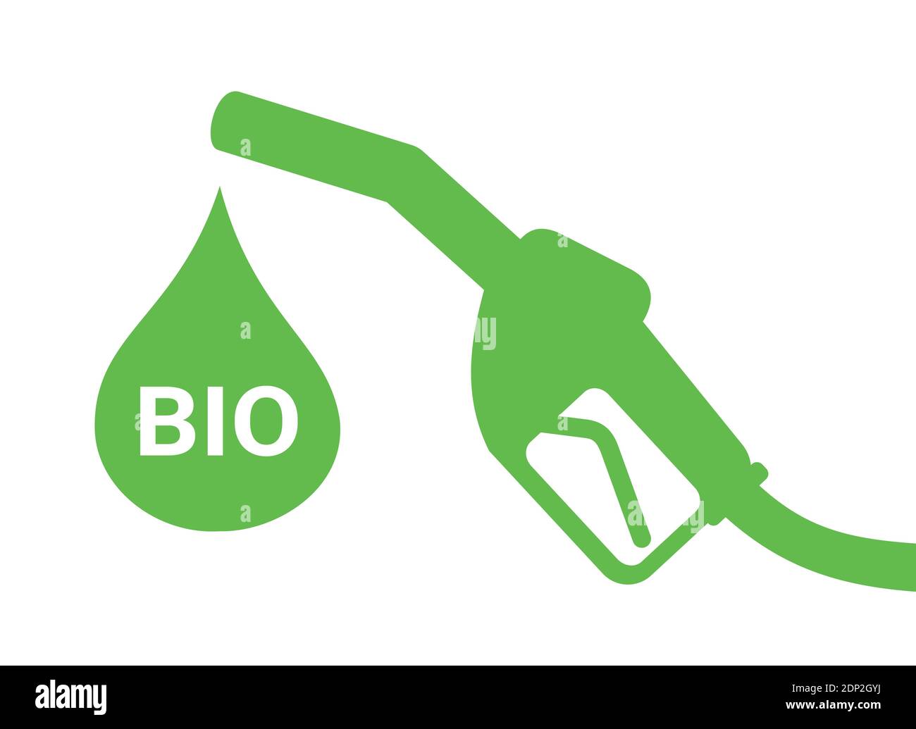 Biofuel - sustainable energy and fuel for ecological and bio transportation. Vector illustration iolated on white Stock Photo