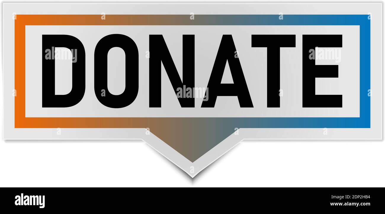 Creative DONATE text written in speech bubble ,Vector illustration. Stock Vector
