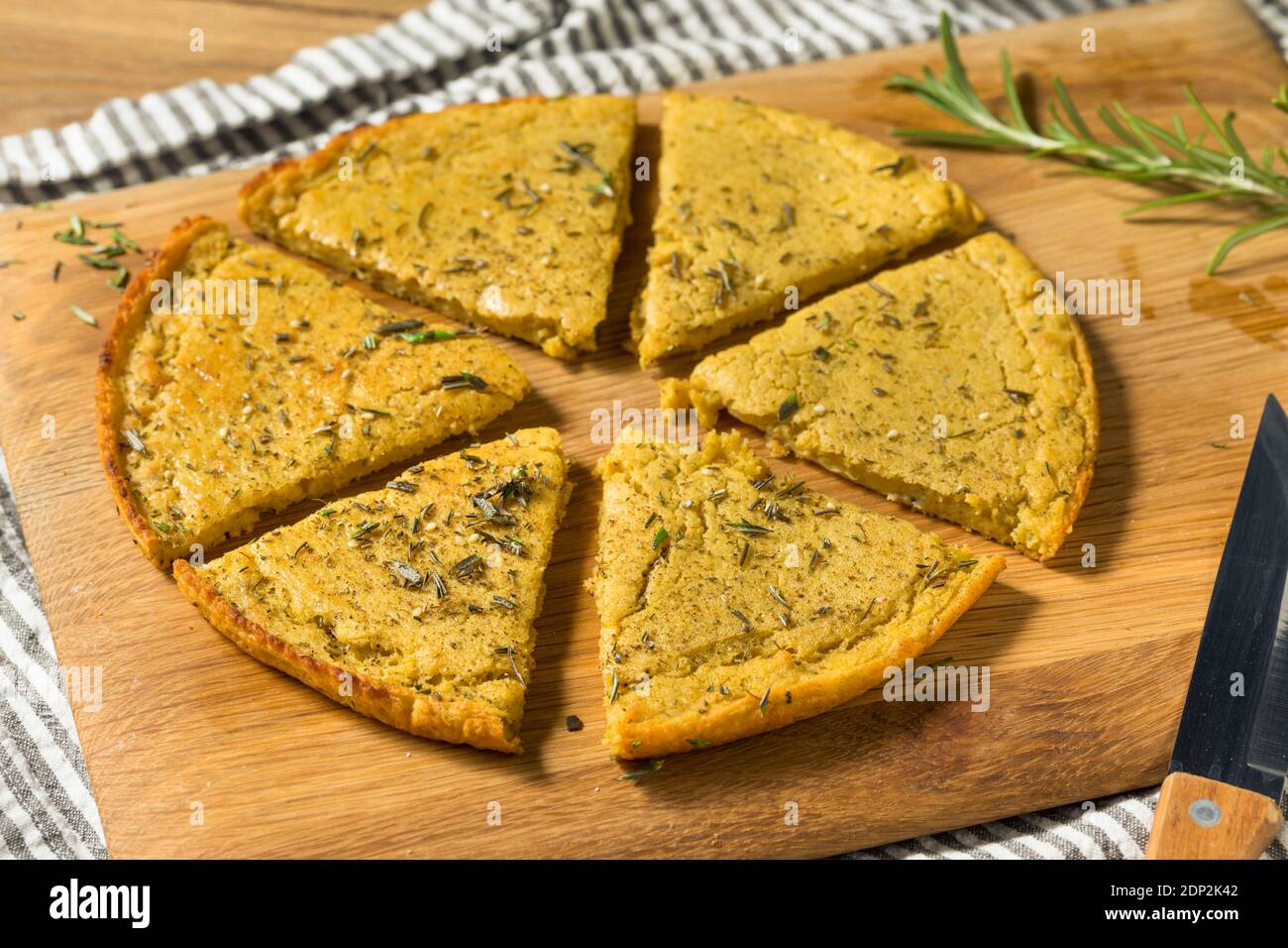 Homemade Italian Chickpea Socca Flatbread with Rosemary and Olive Oil