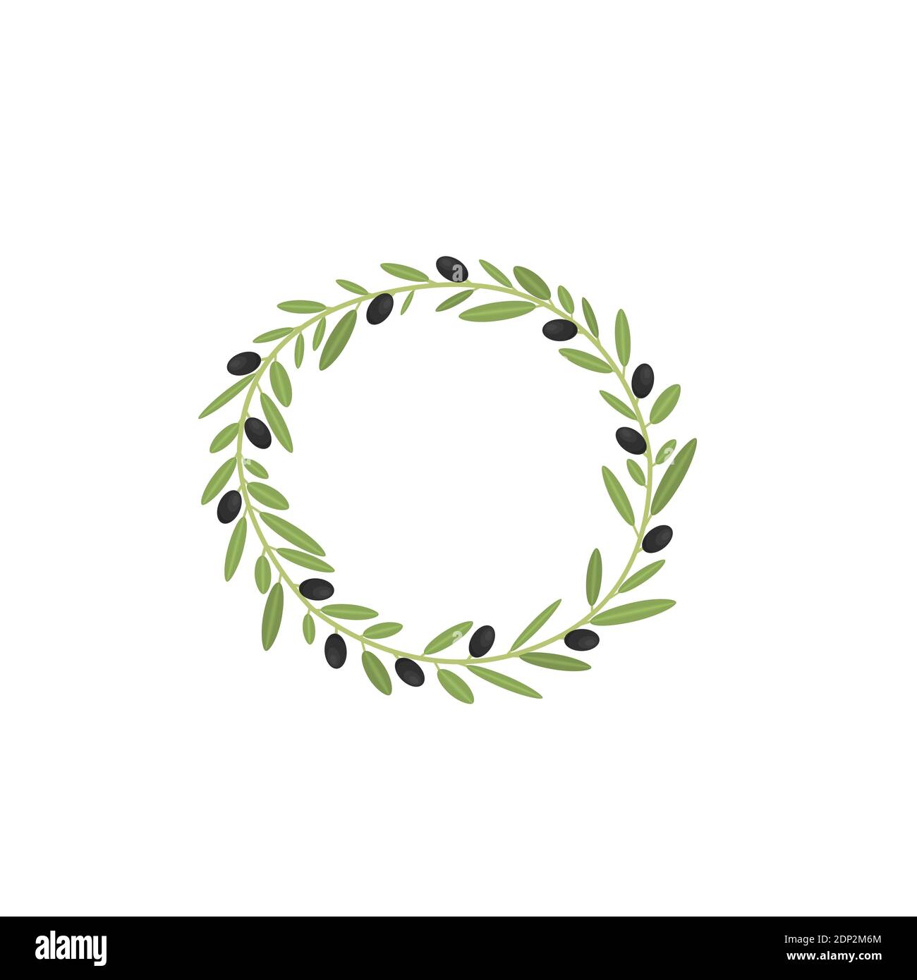 Olive branch wreath Stock Vector