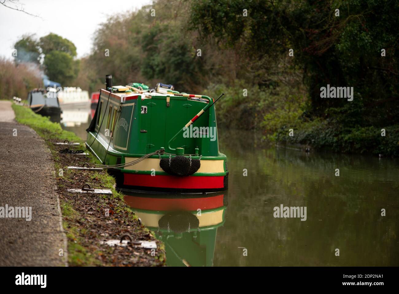 canal boat barge in Northampton Stock Photo