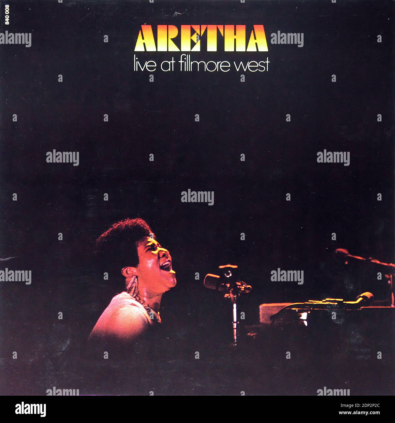 Aretha Franklin   Live at Fillmore West Ray Charles  - Vintage Vinyl Record Cover Stock Photo