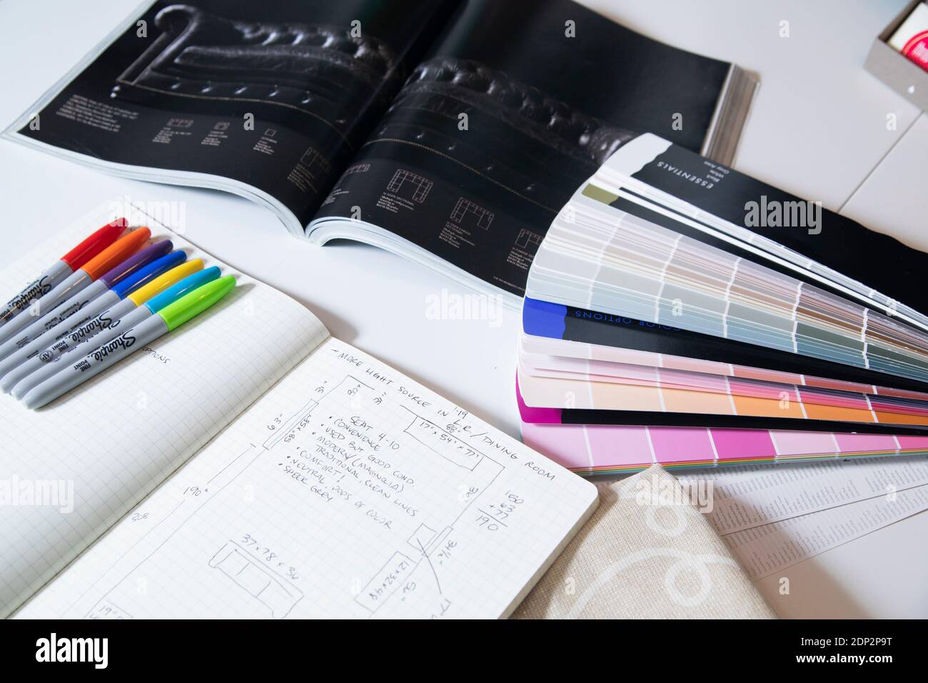 interior designer notes Stock Photo
