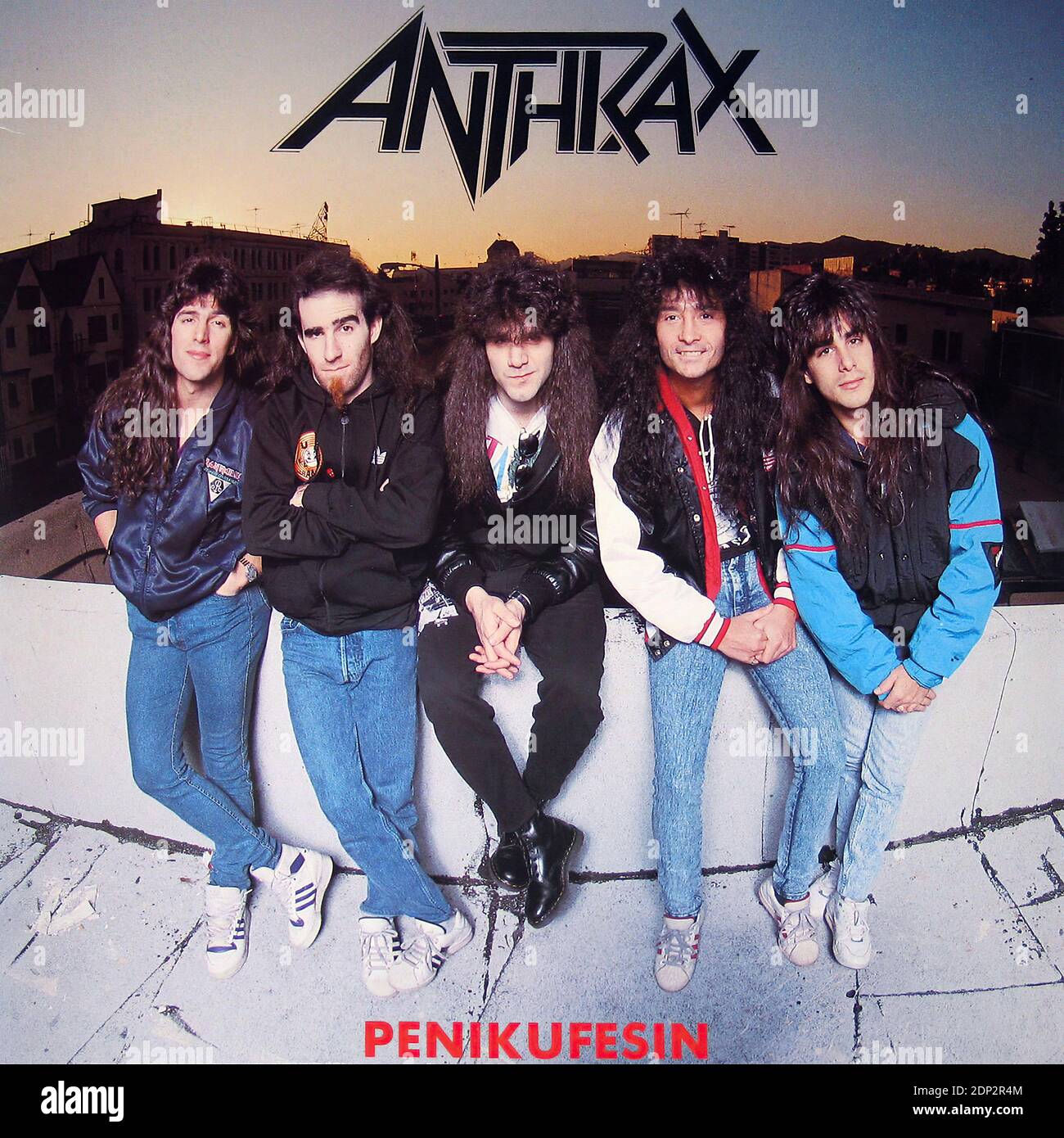 Anthrax Penikufesin Antisocial French Version 12  VInyl - Vintage Vinyl Record Cover Stock Photo
