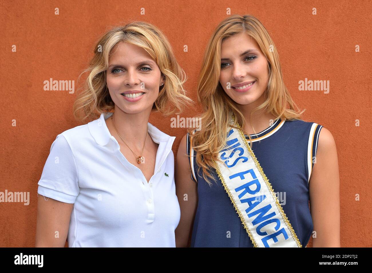 Sylvie Tellier Miss France 2015 Camille Cerf Posing At The Village During French Tennis Open At Roland Garros Arena In Paris France On June 2nd 2015 Photo By Nicolas Briquet Abacapress Com Stock Photo