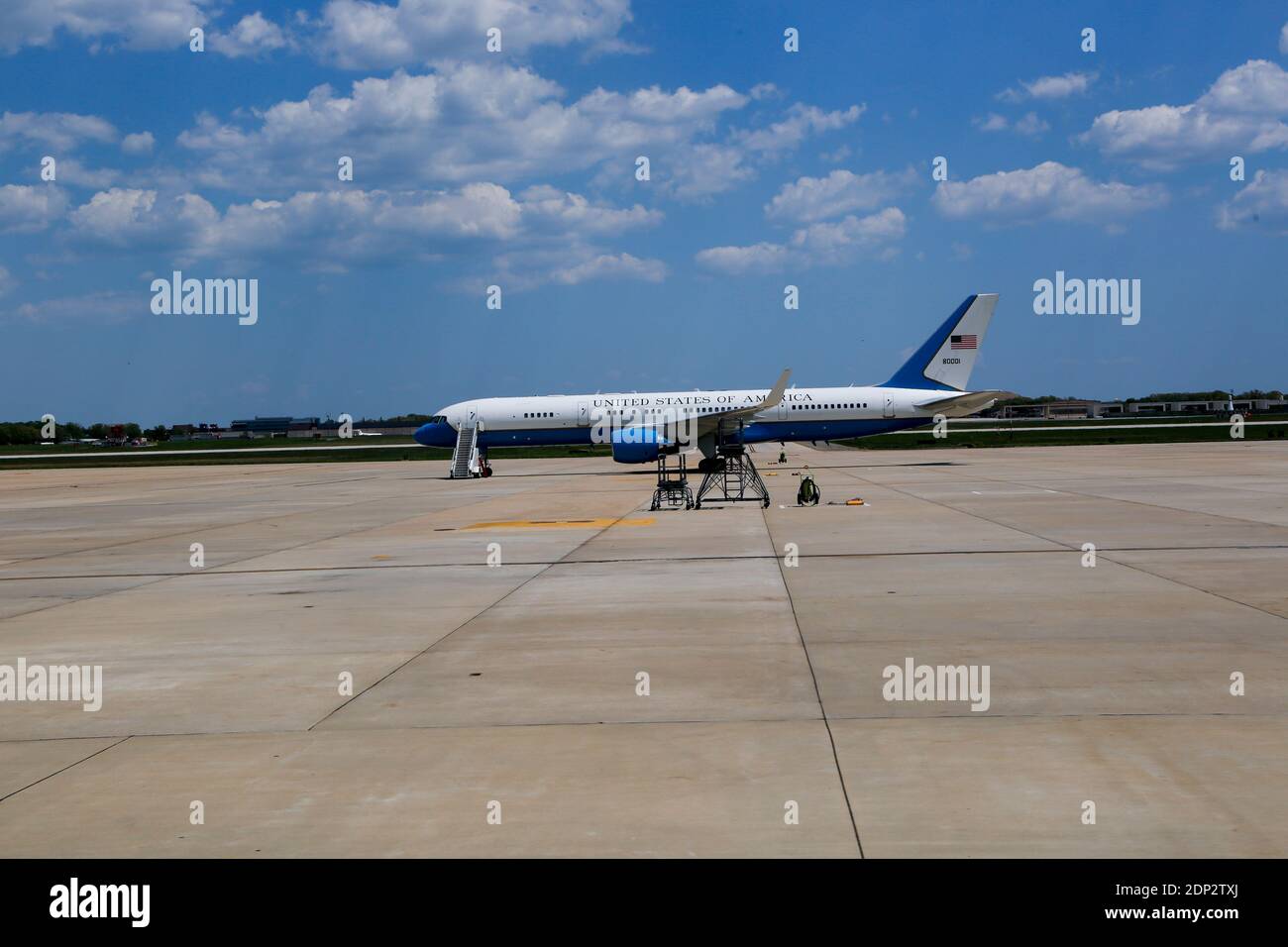 A military aircraft is seen on the tarmac of Andrew Air Force Base, on Sunday May 3, 2015, in