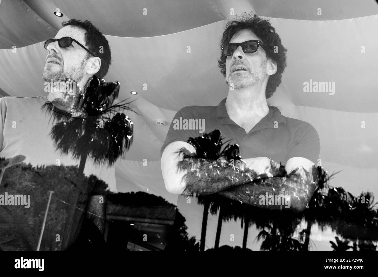 Presidents of the jury Joel and Ethan Coen pose for our photographer ahead of the opening of the 68th Cannes Film Festival at Le Martinez palace hotel in Cannes, France, May 12, 2015. Photo by Lionel Hahn/ABACAPRESS.COM Stock Photo