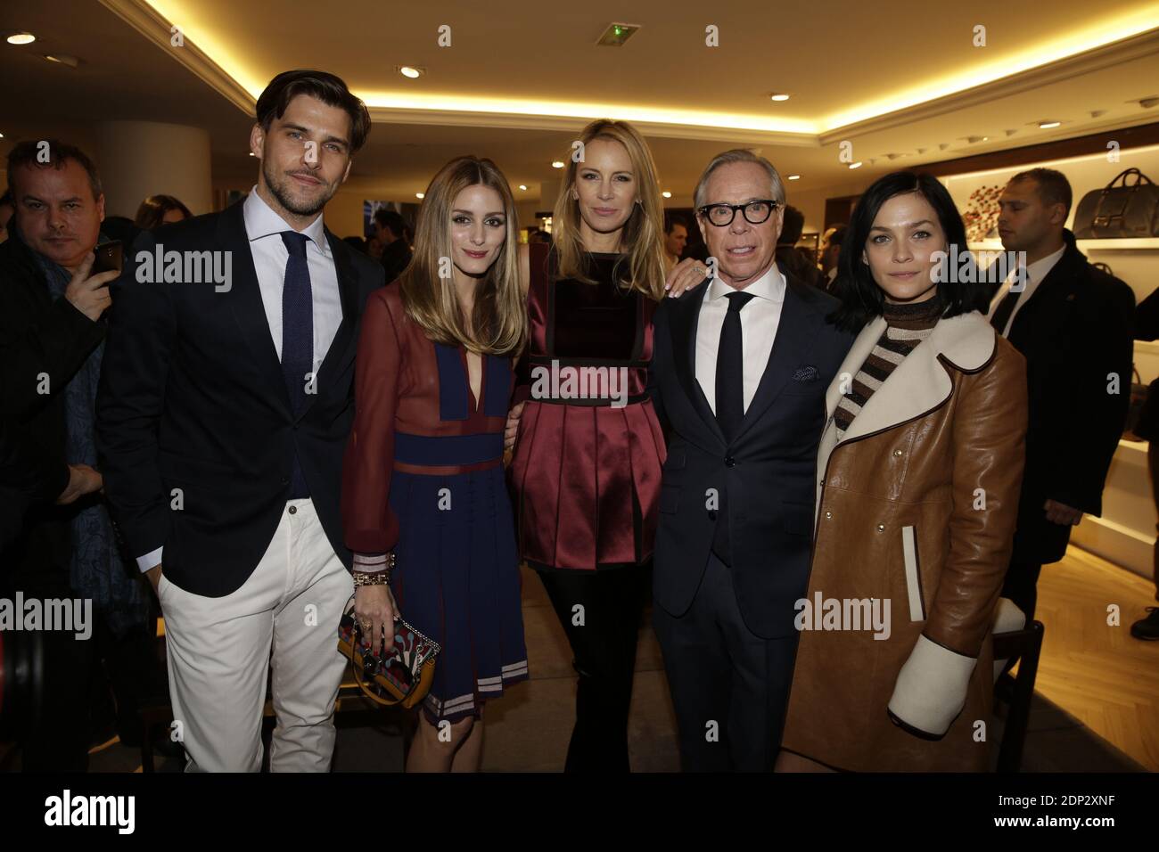 Olivia Palermo with her husband Johnnes Huebel and Tommy Hilfiger with his  wife Dee, Leigh Lezark attending Tommy Hilfiger boutique opening party in  Paris, France, March 31, 2015. Photo by Jerome Domine/ABACAPRESS.COM