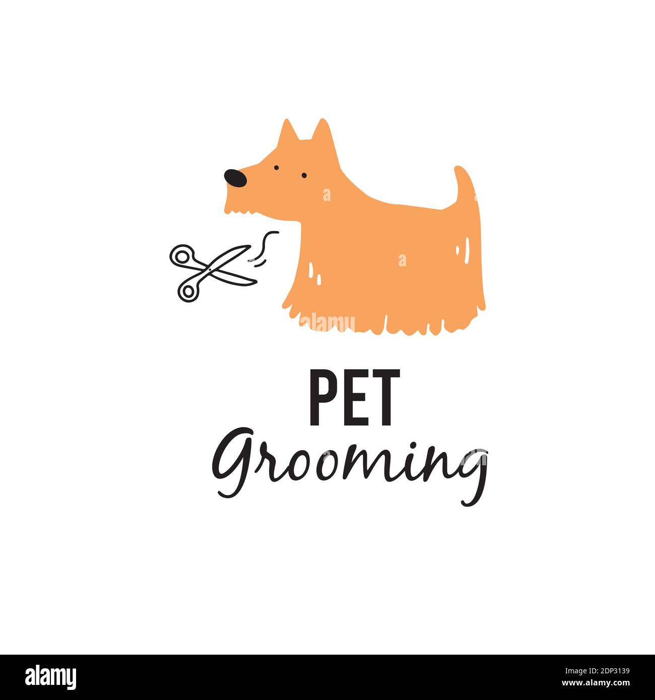 Cute puppy dog pet grooming. Cartoon dog character illustration for animal  hair grooming salon logo, banner design. Pet care concept Stock Vector  Image & Art - Alamy
