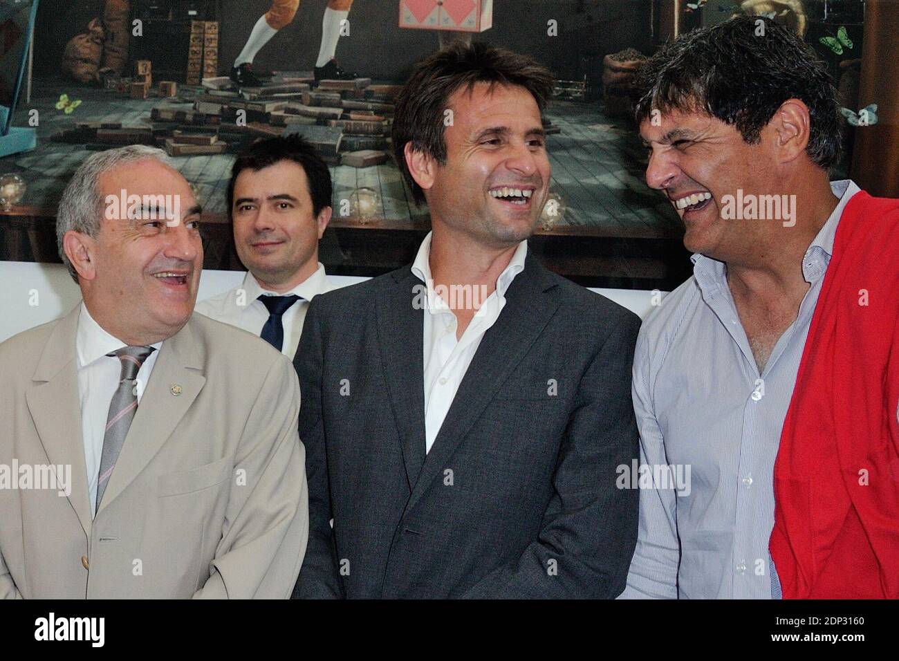 Giuseppe Lavazza, Jean Gachassin, Fabrice Santoro and Toni Nadal attending  the Lavazza coffee brand 120th anniversary party held at Le Village in  Roland Garros arena in Paris, France on May 26, 2015.