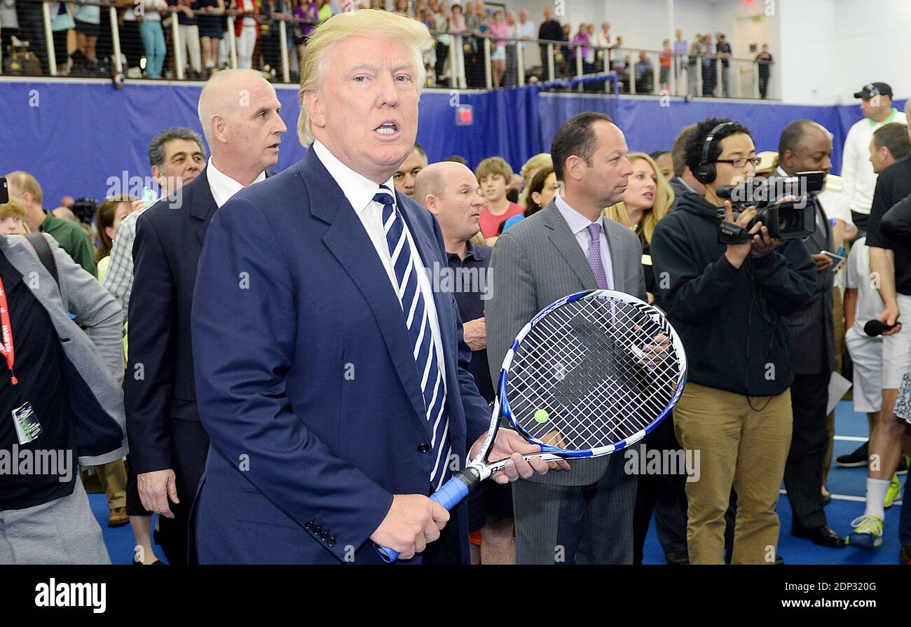 Donald Trump, chairman of The Trump Organization attends the grand opening  of the Tennis Performance Center at the Trump National Golf Club April 7,  2015 in Sterling, VA, USA. Photo by Olivier