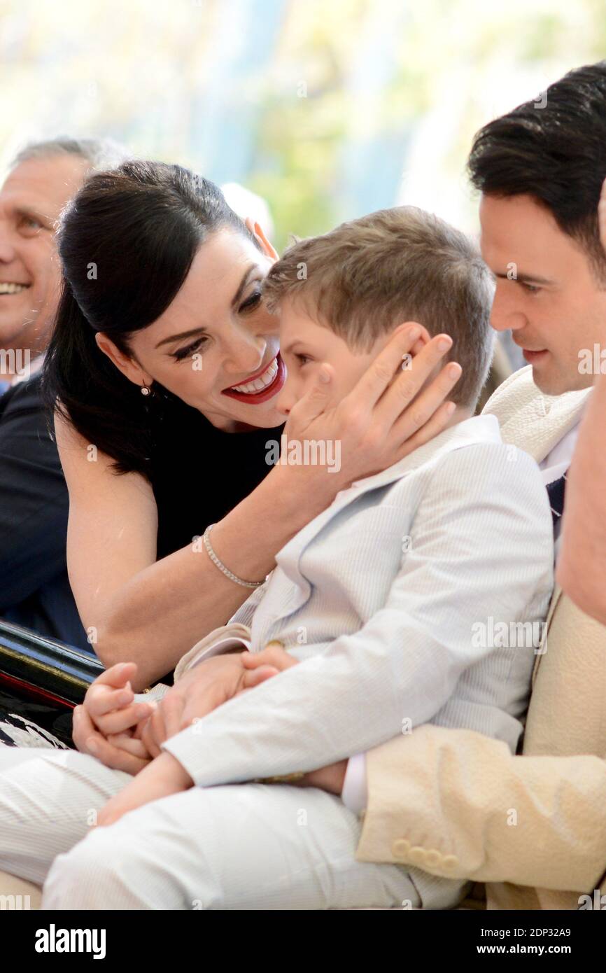 Keith Lieberthal and son Kieran Lindsay Lieberthal attend the ceremony