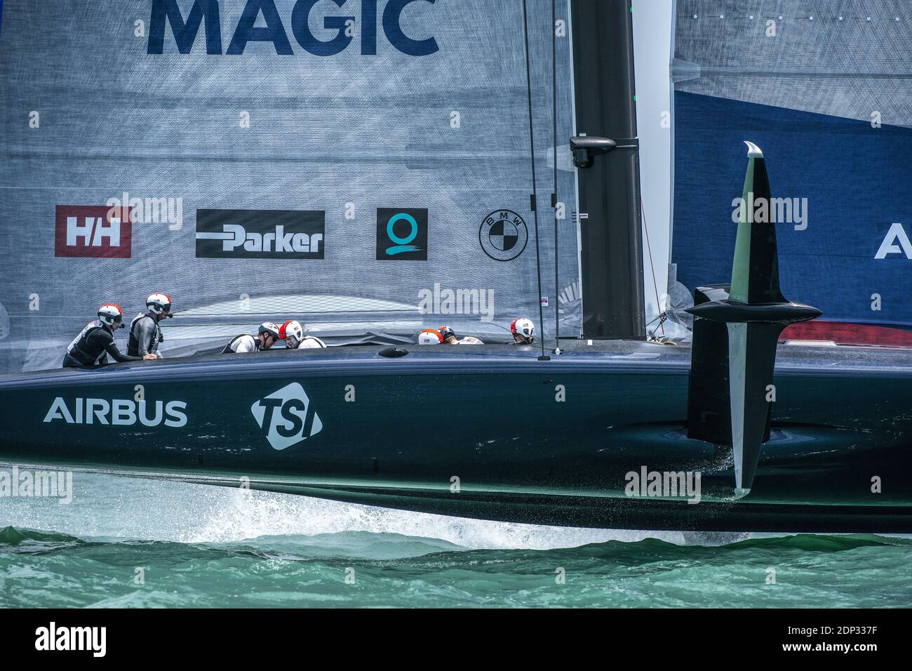 American Magic&#039;s AC75, Patriot before racing before racing during the Prada America&#039;s Cup World Series Auckland Race  / LM Stock Photo