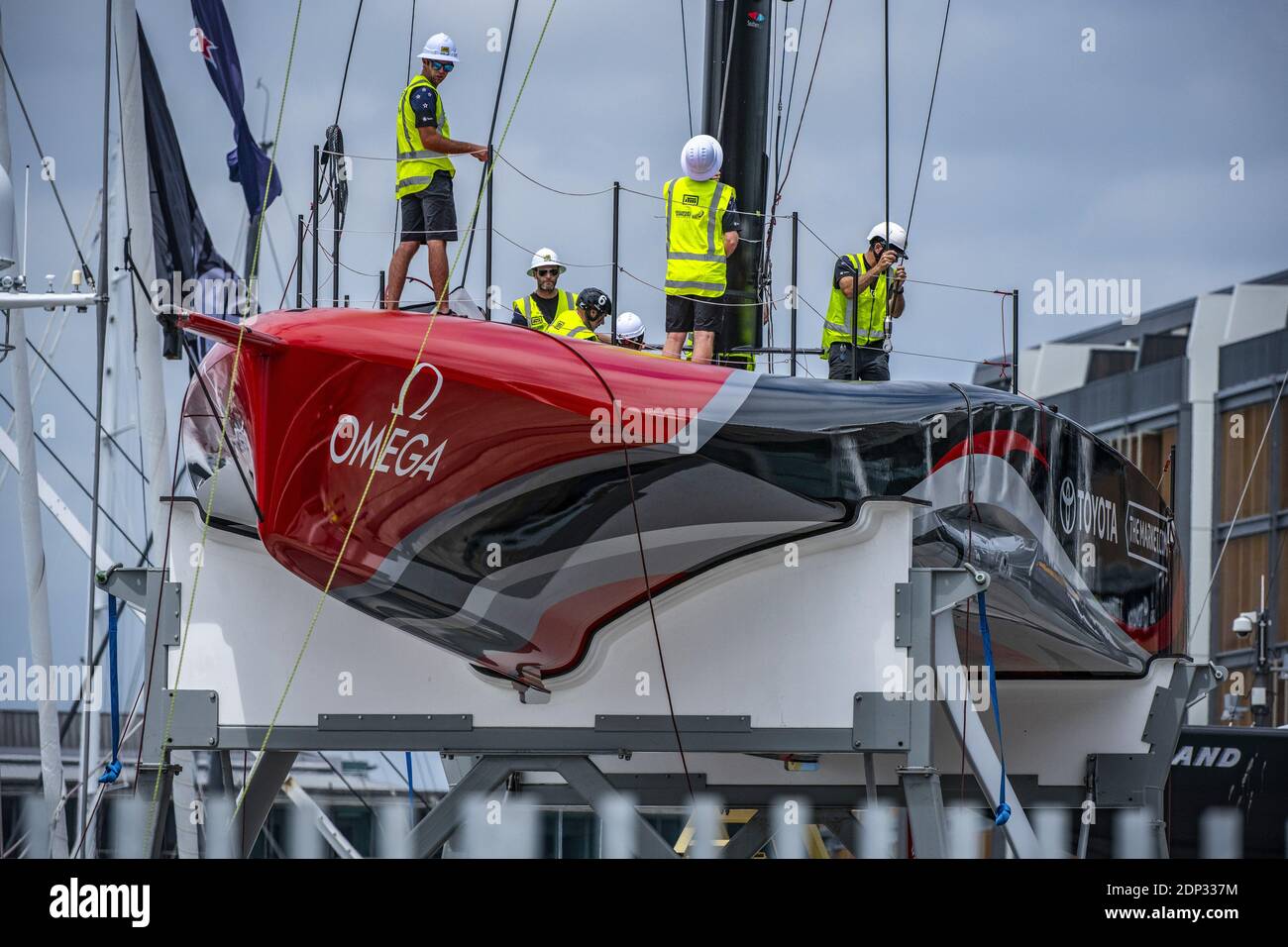 Emirates Team New Zealand prepare to launch Te Rehuta boat AC75