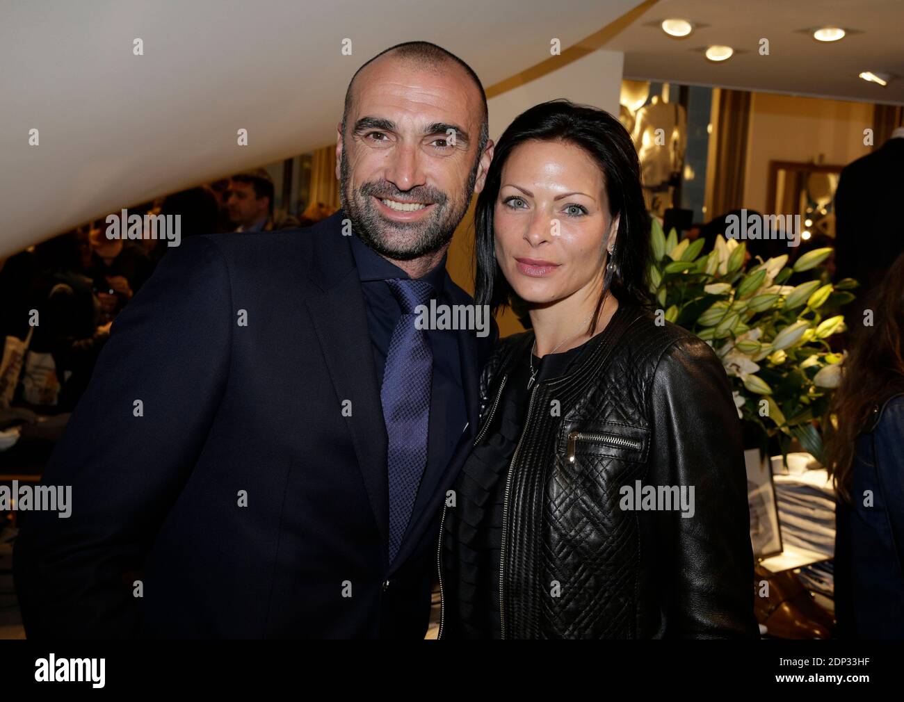 Jerome Alonzo and his wife Jessica attending Tommy Hilfiger boutique opening party in Paris, France, March 31, 2015. Photo by Jerome Domine/ABACAPRESS.COM Stock Photo