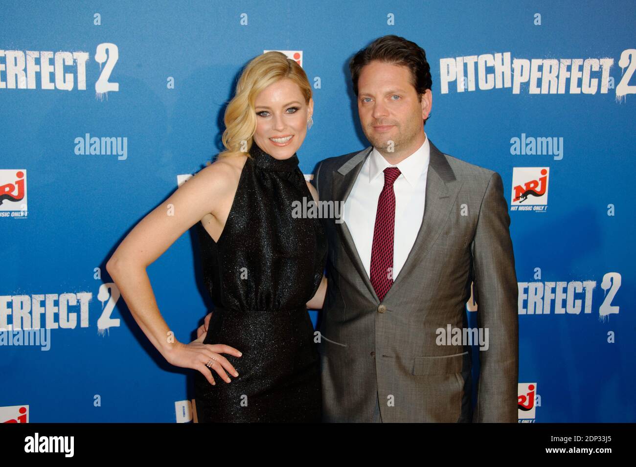 Elizabeth Banks and her husband Max Handelman pose for pictures as they arrive to the premiere of the film Pitch Perfect 2 held at the UGC Cine Cite Bercy Cinema in Paris, France, on April 28, 2015. Photo by Alban Wyters/ABACAPRESS.COM Stock Photo