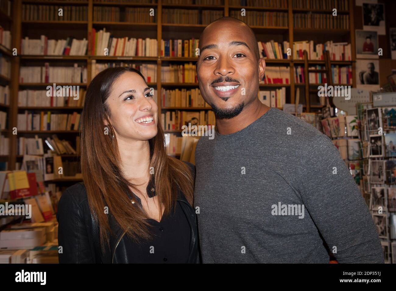 Charlotte Namura and Jean-Luc Guizonne attending Tristane Banon’s Love Et Caetera book signing at Delamain book shop in Paris, France, on April 2, 2015. Photo By Audrey Poree/ABACAPRESS.COM Stock Photo