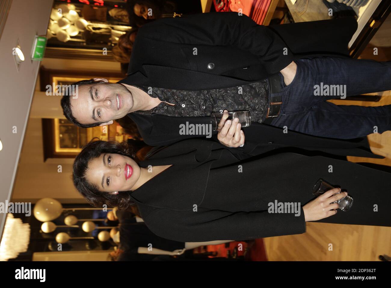 Anthony Delon and her girlfriend Jina Djemba attending Tommy Hilfiger  boutique opening party in Paris, France, March 31, 2015. Photo by Jerome  Domine/ABACAPRESS.COM Stock Photo - Alamy