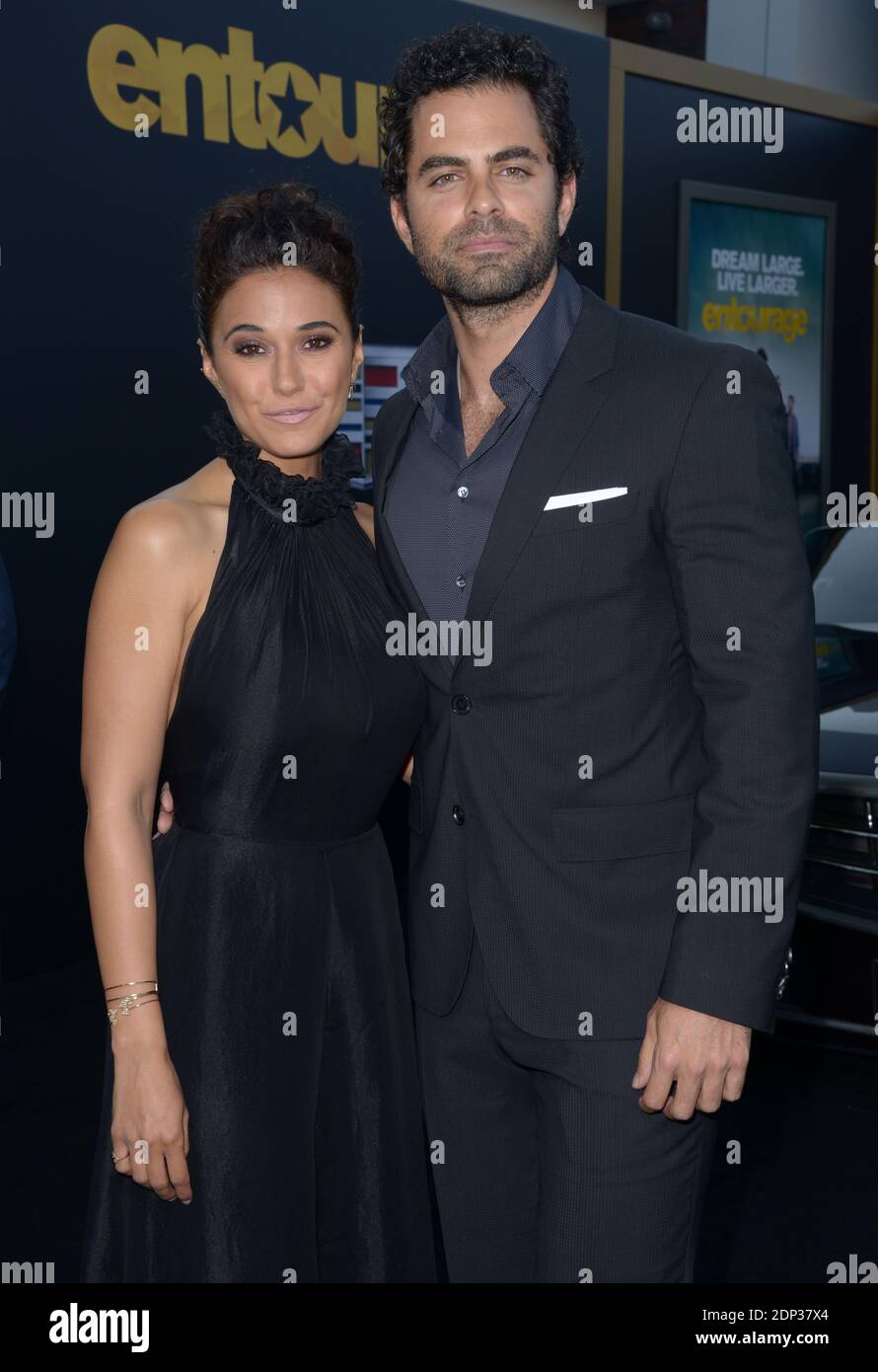 Adrian Bellani and Emmanuelle Chriqui attend the Los Angeles premiere