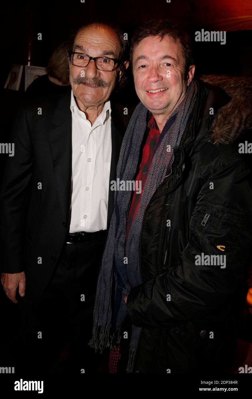 Gerard Hernandez and Frederic Bouraly attend Hernandez book presentation De Scenes De Vie A Scenes De Menages at Buddha-Bar, in Paris, France, on March 31, 2014. Photo by Jerome Domine/ABACAPRESS.COM Stock Photo