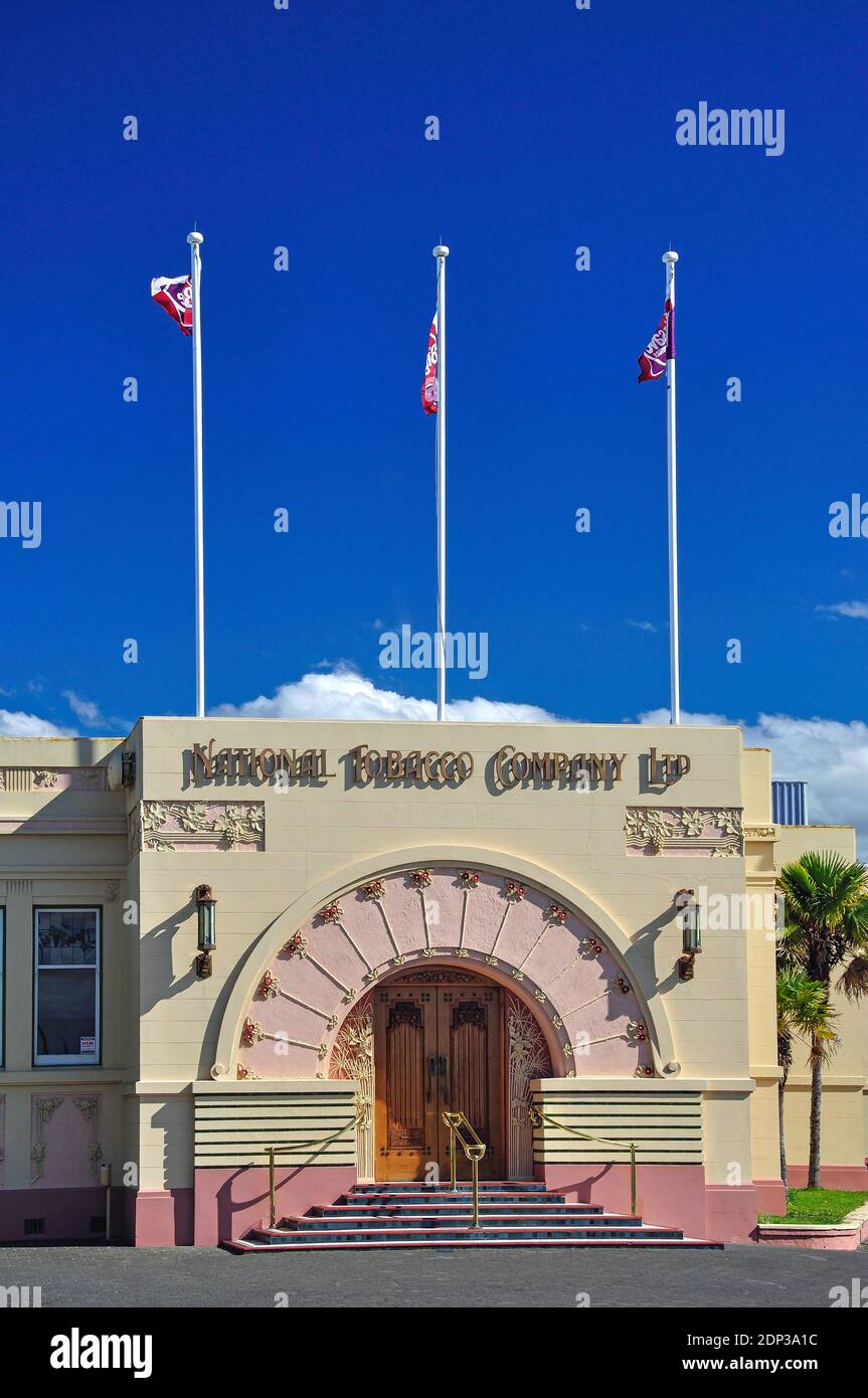 National Tobacco Company Art Deco Building , Napier, Hawke's Bay, North  Island, New Zealand Stock Photo