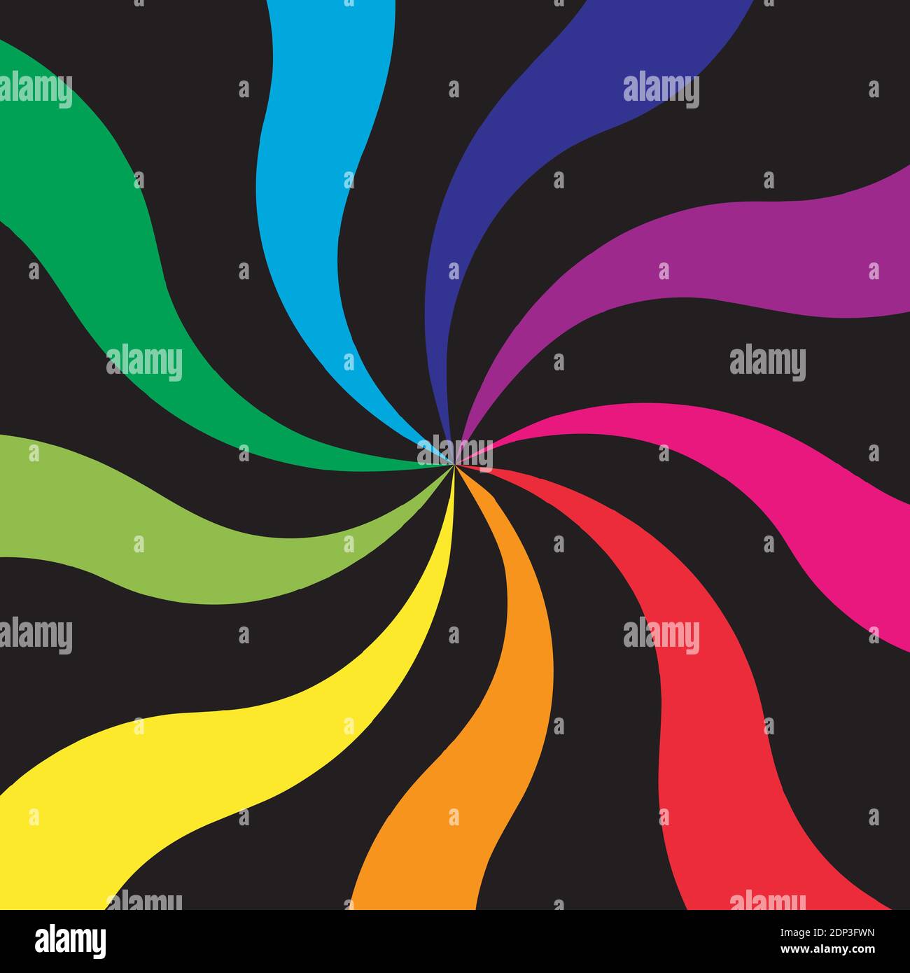An abstract multicolored spiral background image. Stock Vector