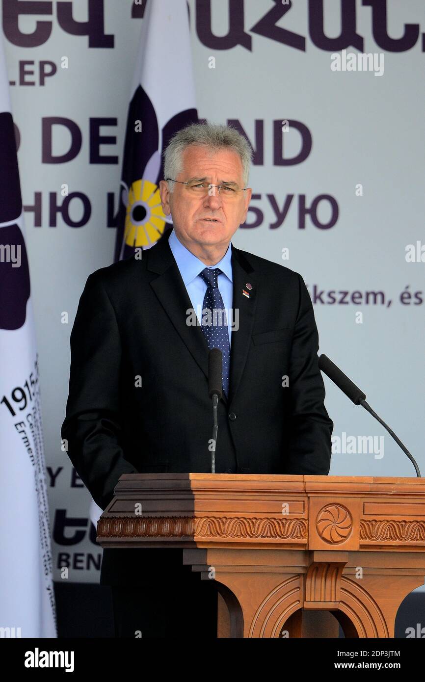 Serbia's President Tomislav Nikolic during the Armenian Genocide ...