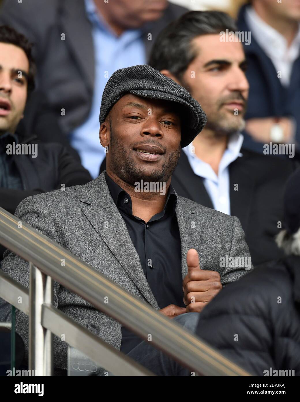 Sylvain Wiltord attending the French First League soccer match, Paris