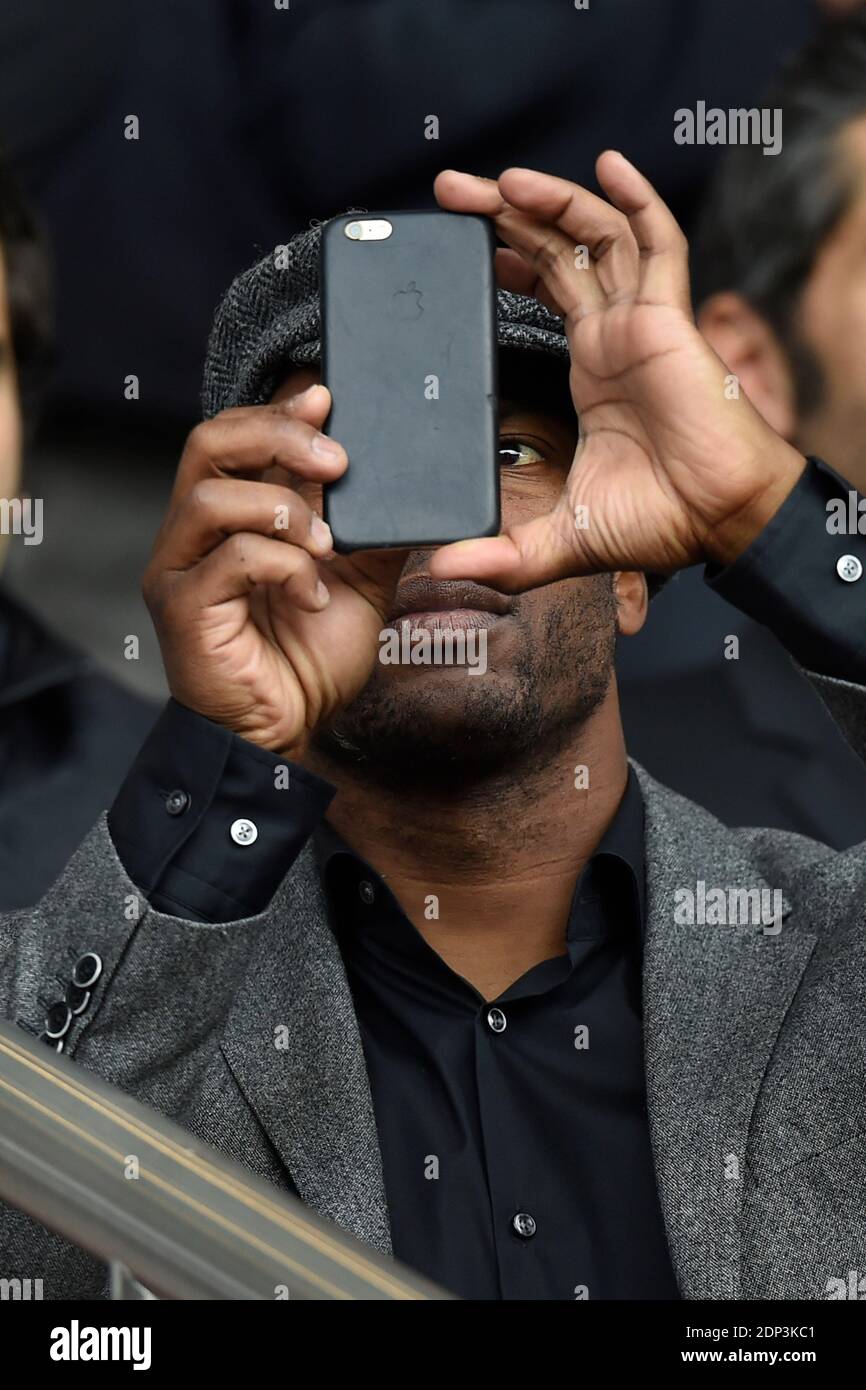 Sylvain Wiltord attending the French First League soccer match, Paris