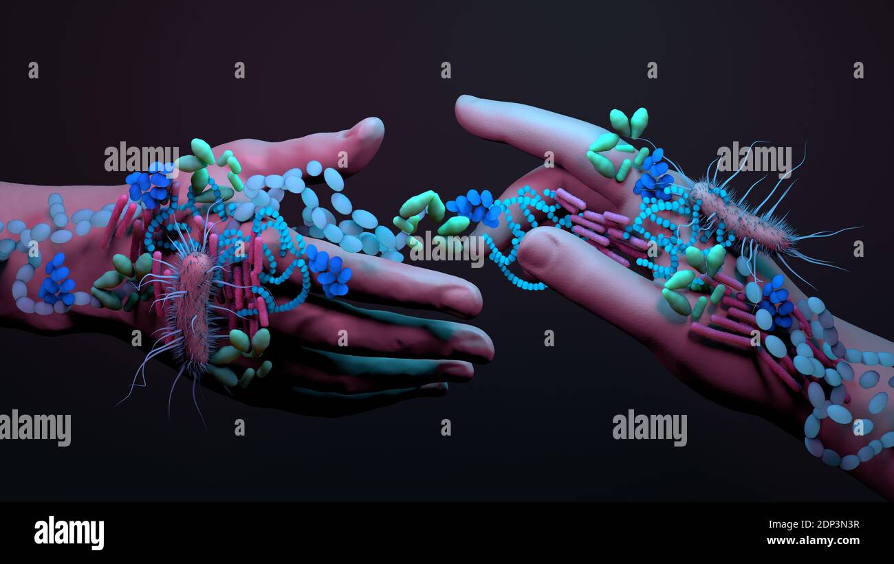 Spreading germs, conceptual illustration. Stock Photo