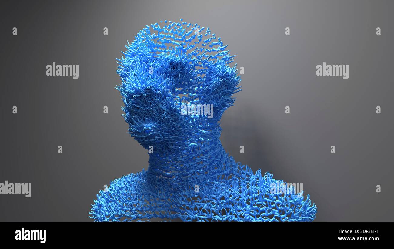 Building a human head, illustration Stock Photo - Alamy