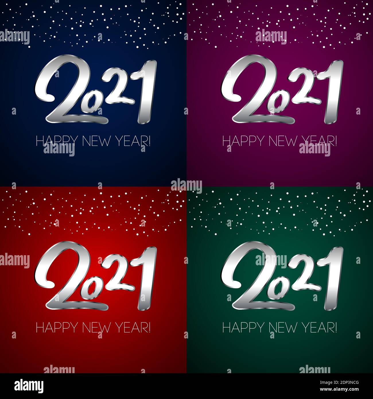 happy new year 2021 snow background Stock Vector