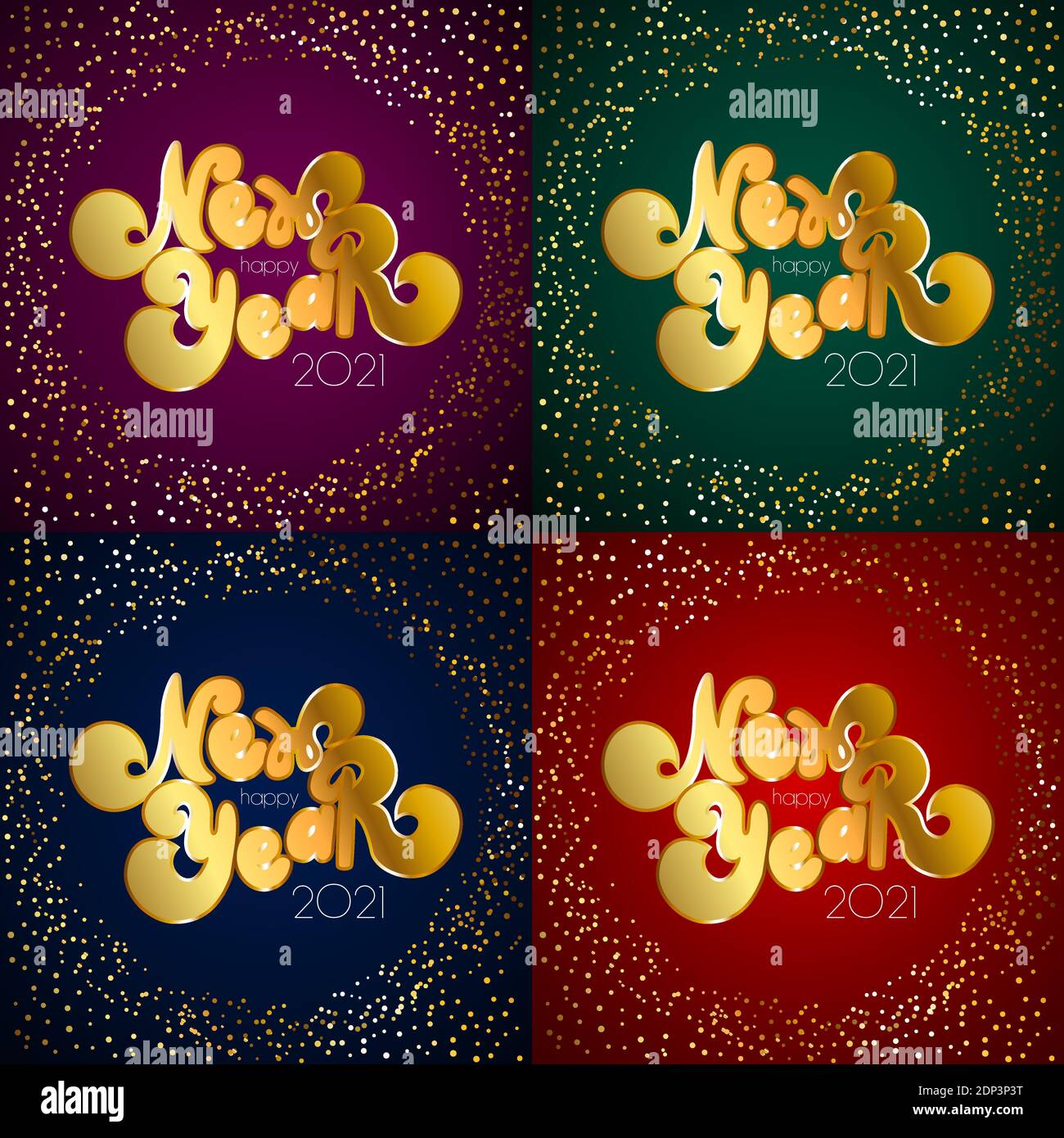 happy new year 2021 snow background Stock Vector