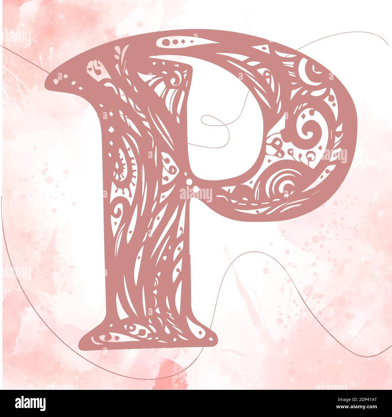 Floral font letter p hi-res stock photography and images - Page 3 - Alamy