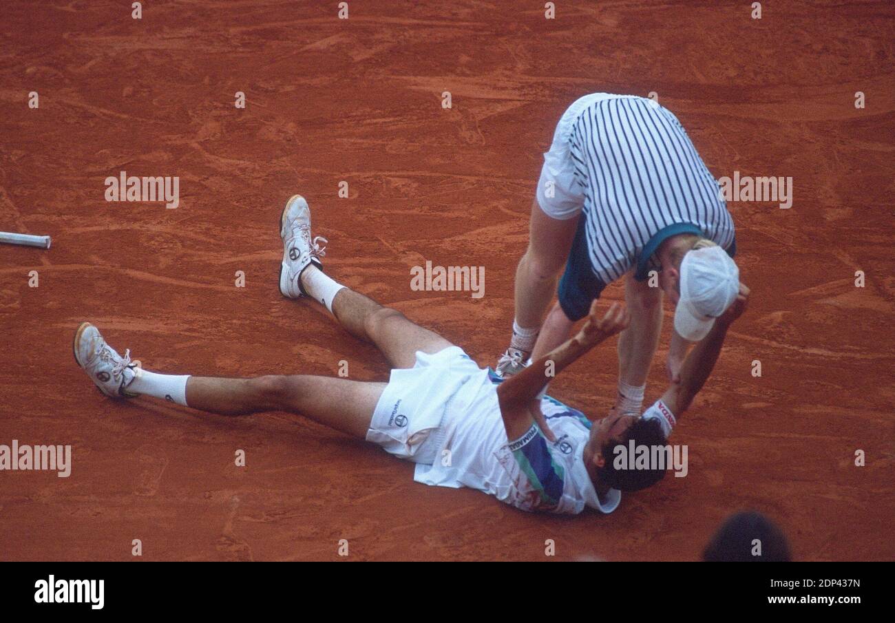 Spain #39 s Sergi Bruguera winner of the French Tennis Open against USA #39 s Spain #39 s Sergi Bruguera winner of the French Tennis Open against USA #39 s